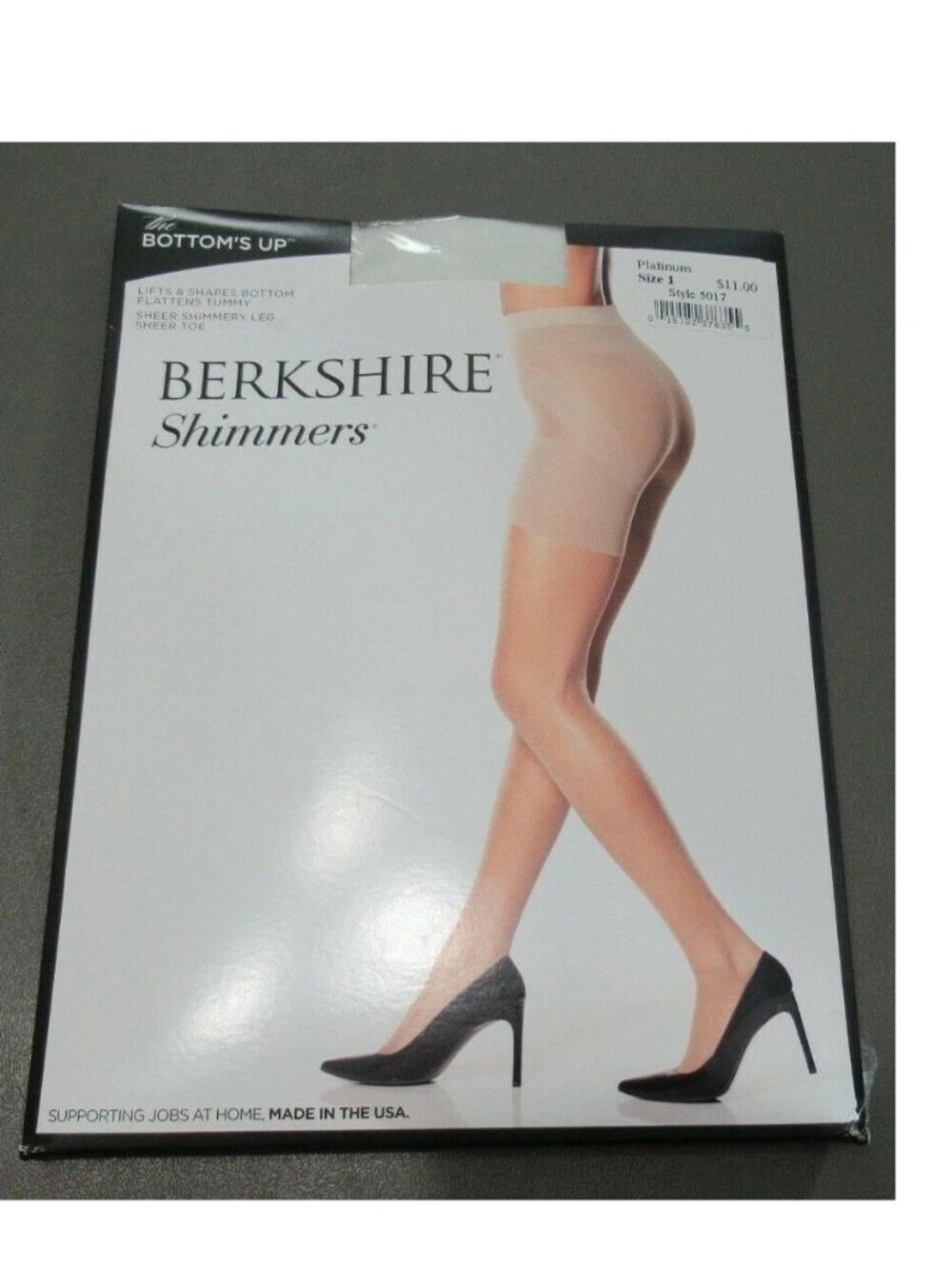 Berkshire Women's Shimmer Tummy Control Sheer Pantyhose, Platinum, Size 1